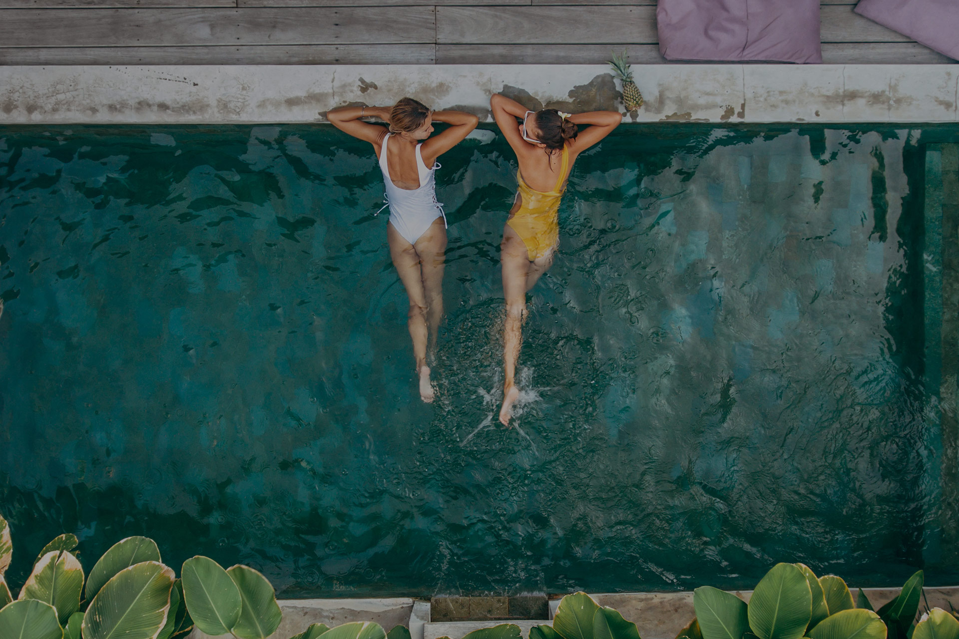 Two women relaxing in a mineral pool